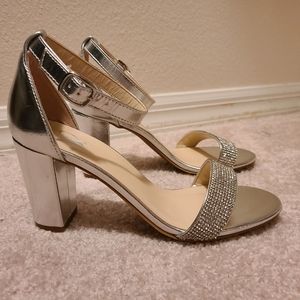 Windsor 6.5 Silver Metallic Block Heels